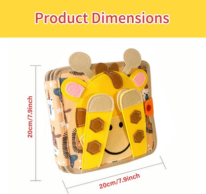 Montessori Busy Book, Suitable for Toddlers Aged 1-3, Felt Sensory Activity Book, Children's Travel Toy, Quiet Book Busy Board, Birthday Gift for Boys and Girls