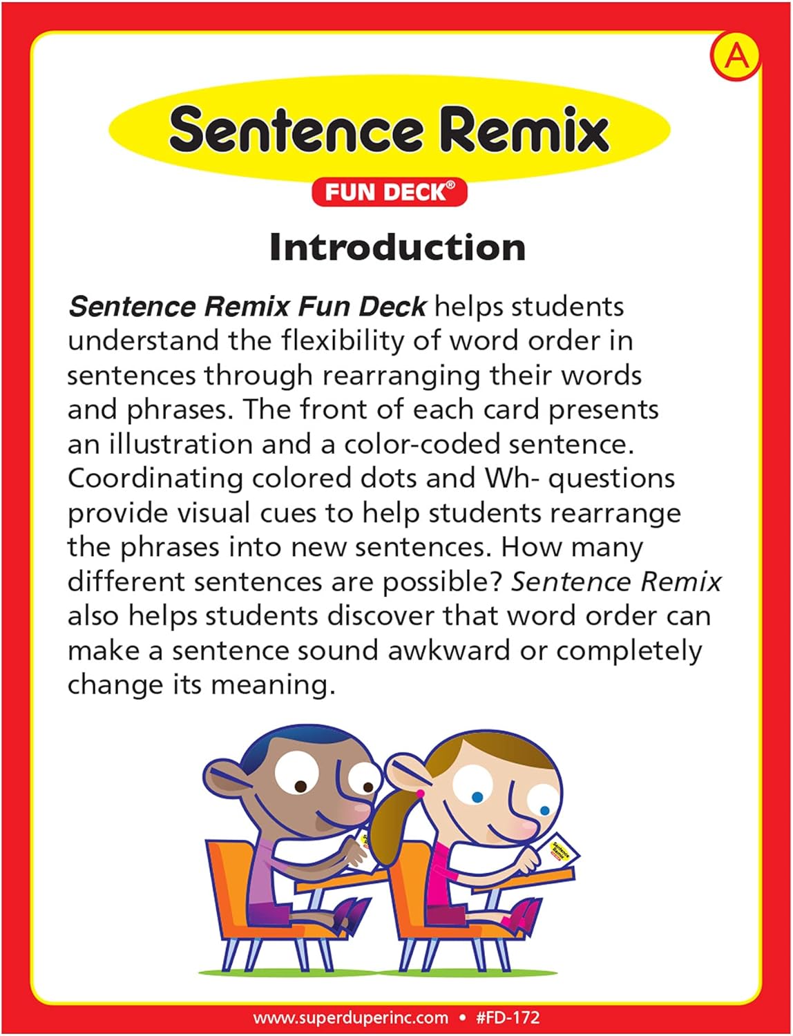 Super Duper Publications | Sentence Remix Fun Deck Reading Comprehension Flash Cards | Educational Learning Resource for Children