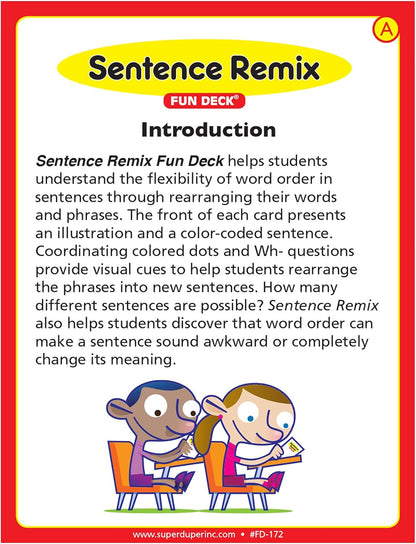 Super Duper Publications | Sentence Remix Fun Deck Reading Comprehension Flash Cards | Educational Learning Resource for Children