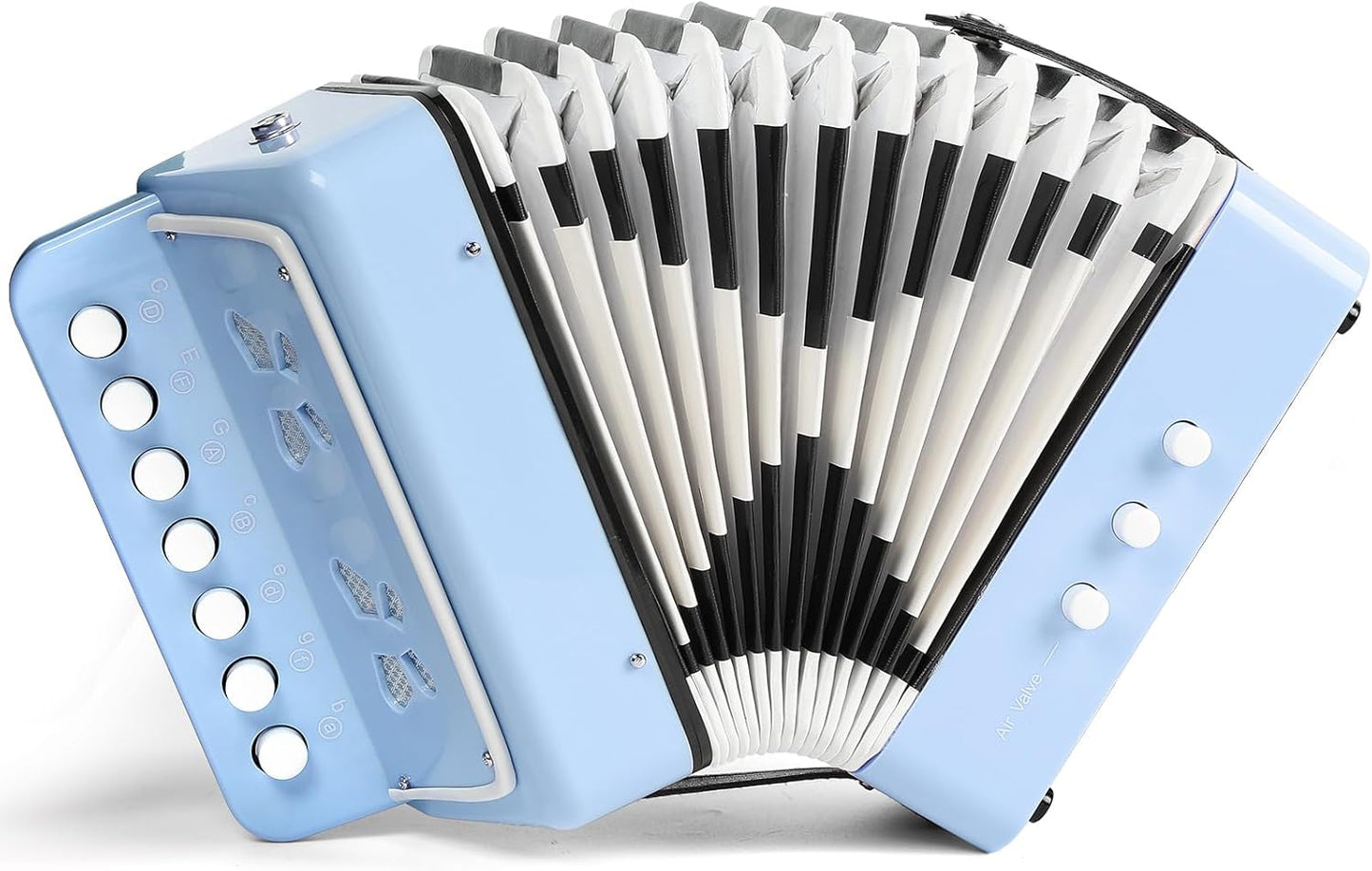 10 Keys Kids Accordion, Horse Button Accordion Toys Accordian Mini Musical Instruments Button for Child Children Kids Toddlers Beginners (Light Pink)