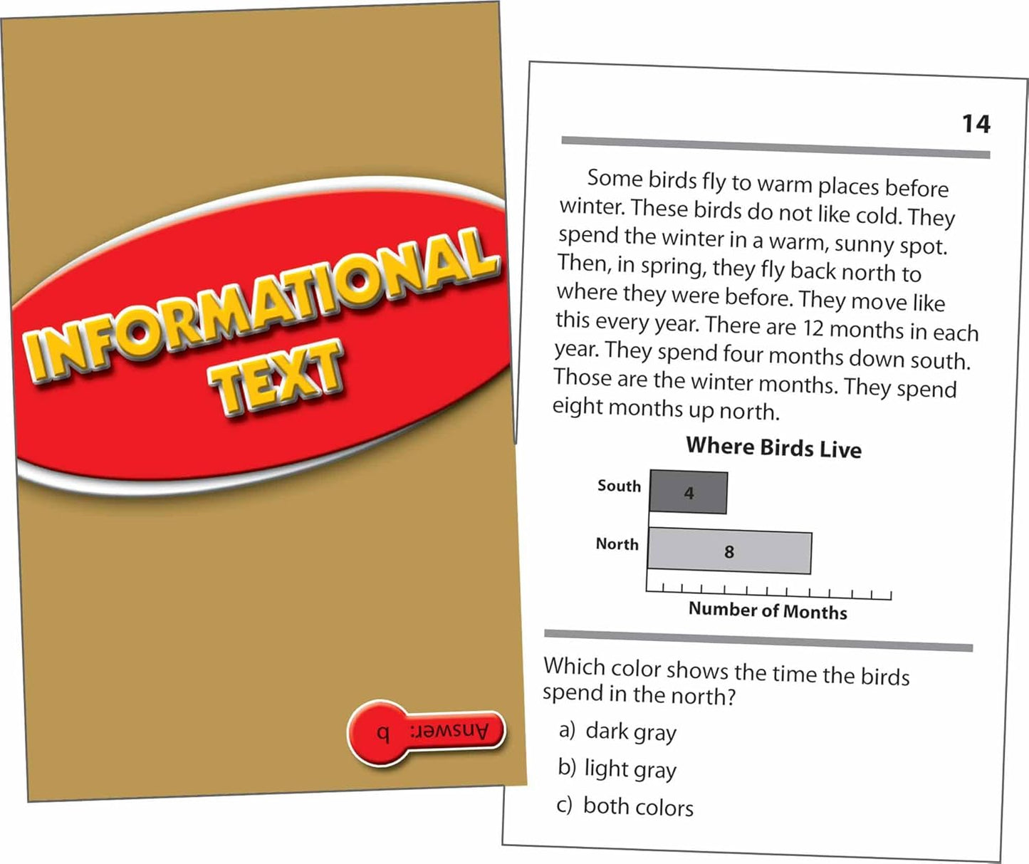 Edupress Reading Comprehension Practice Cards, Informational Text, Red Level (EP63437) Medium