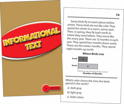 Edupress Reading Comprehension Practice Cards, Informational Text, Red Level (EP63437) Medium