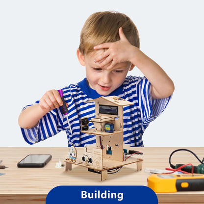 ACEBOTT 5-in-1 ESP32 STEM Smart Home and School Education Kit Compatible with Arduino, STEM Robotics Science Kits for Students Age 12+, Engineering Projects STEAM Activities Gifts 12-16 Year Old