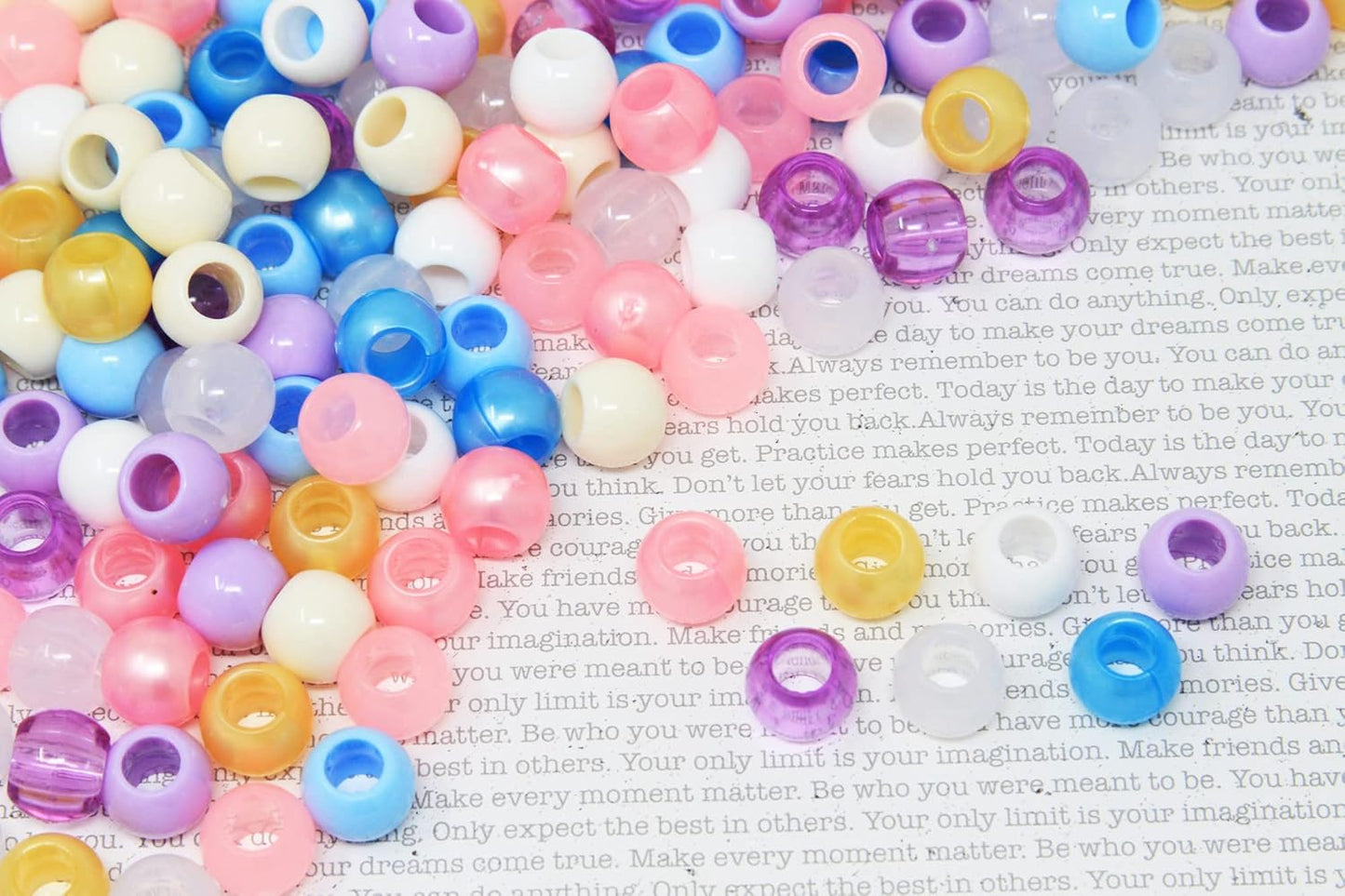 160PC 12x15 mm Premium Wholesale Pony Beads, Bracelet Cool Beads, Beads for Hair Braids, Beads for Kids Crafts, Plastic Beads, Hair Beads for Braids for Girls