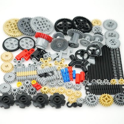 BroTex Technical-Parts-Beams-Gears Bricks Bulk Pins Connectors, Compatible with Car-Motors Accessories Building Blocks Sets MOC Buildings Toys for Adults Kids Age 6+ Toys