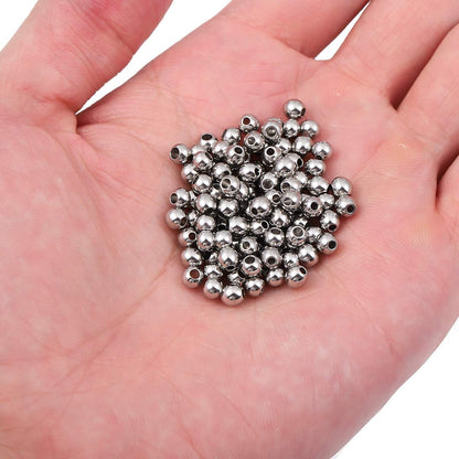 BEADIA Stainless Steel Spacer Beads 3x2.5mm Round Loose Charm Caps Beads for DIY Jewelry Making 100pcs with 1mm Hole