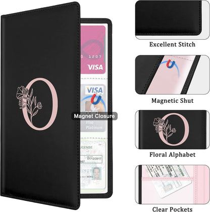 Letter Car Registration and Insurance Holder, with Magnetic Closure for License, Cards and Documents,Vehicle Glove Box Car Organizer, Interior Car Accessories for Women Men (I)