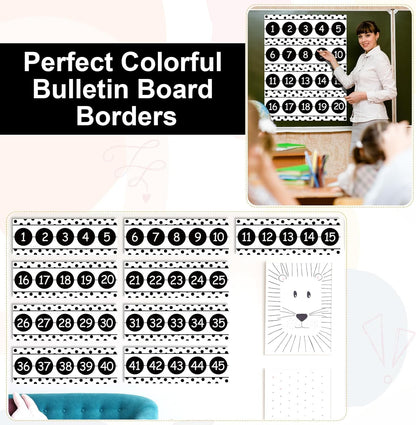 Number Line for Classroom Wall (-20 to +120) Boho Heart Shape Number Bulletin Board for Students Math Learning Boho Bulletin Border Decor Numbers Boarder Strips for Home School