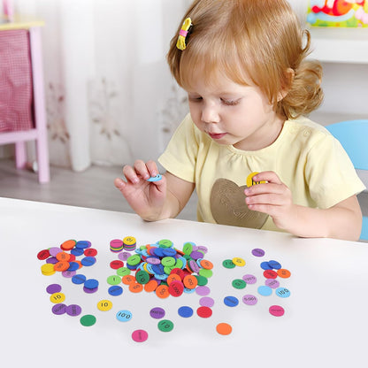 Uonlytech Eva Foam Place Value Counting Chips for Kids Base 10 Math Education Materials for Classroom and Home Learning (Pack of 300)