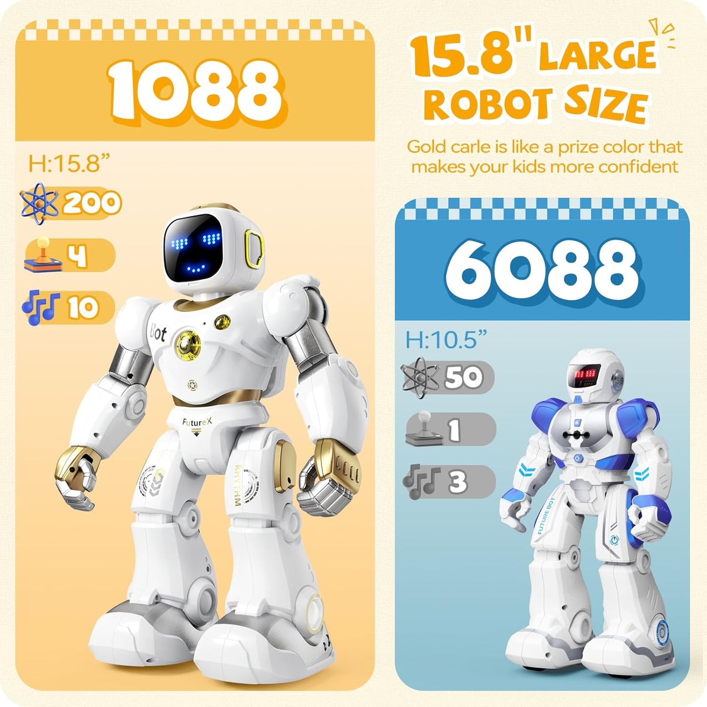 Ruko 1088 Large Robot Toys for Boys, STEM Programmable Remote Control Robot, Electronics Educational Birthday for Kids 4 5 6 7 8 Year Old, Green