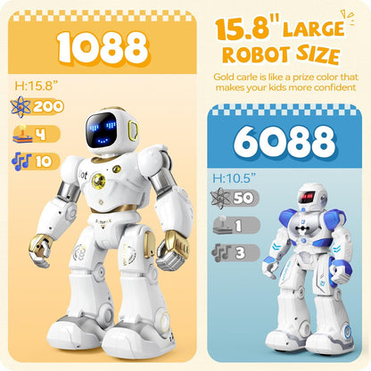 Ruko 1088 Large Robot Toys for Boys, STEM Programmable Remote Control Robot, Electronics Educational Birthday for Kids 4 5 6 7 8 Year Old, Green