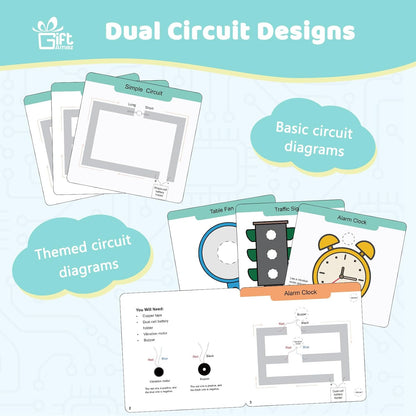 GiftAmaz Paper Circuits Kit for Kids, STEM Electric Circuit Kit, Child-Friendly Paper Circuit Board, Led Light Diodes, Copper Foil Tape, Educational STEM Toys Science Experiments Kit for Kids 8-12