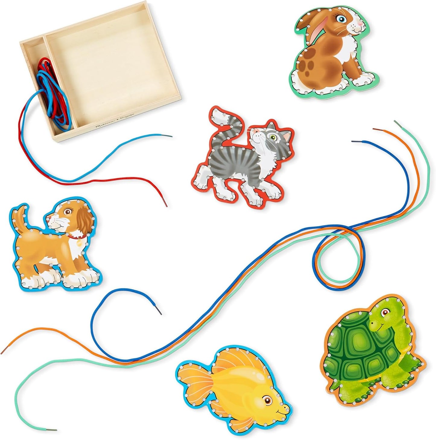 Melissa & Doug Wooden Panels & Laces - Pets | Developmental Toy | Lacing Activities | 3+ | Gift for Boy or Girl