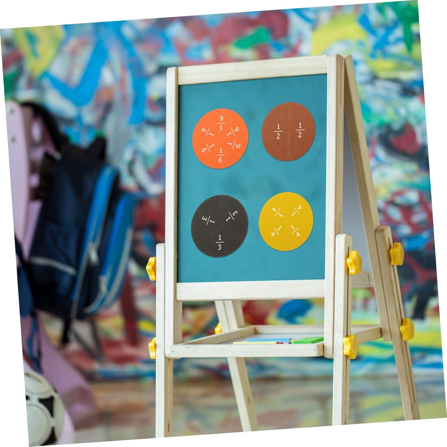 NUOBESTY 3 Sets Eva Fraction Circles Educational Cognition for Early Learning Manipulative Math Trays for Teaching Fractions Engaging Activity for Classroom Home Use
