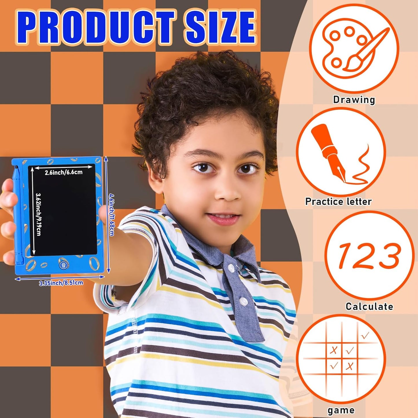 Nezyo 24 Pack Toy Inspires Party Favors Supplies, LCD Writing Tablet for Kids, 4.6'' Mini Board Drawing Tablet, Cartoon Goodie Bags Stuffers Birthday Toddler Boy Student Gifts