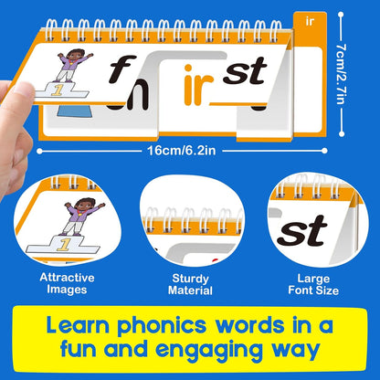 Word Family Build Book Phonics Flash Cards, 30 Read and Rhyme Flip Books, Sight Words Flash Cards Kindergarten, Learn to Read Flip Books for Kids Homeschool Preschool Classroom Must Haves