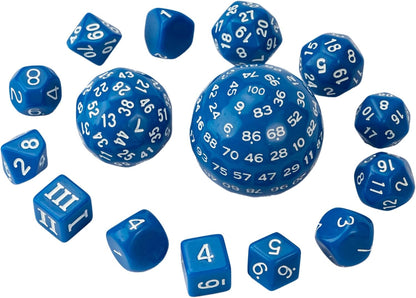 15 Pieces Complete Polyhedral DND Dice Set D3-D100 Spherical D&D Dice Set with Dragon Eye Dice Bag, D100 Dice for RPG Table Games(Black w/Purple Numbers)