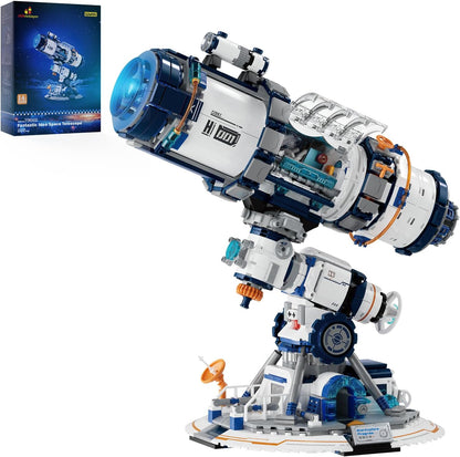 JMBricklayer Space Telescope Building Sets for Adults, Cool Space Planet Building Toys with Lights 70009, Space Exploration Telescope Model Kits for Adult, Ideal Gift for Space Lovers, Kid 14+(995PCS)