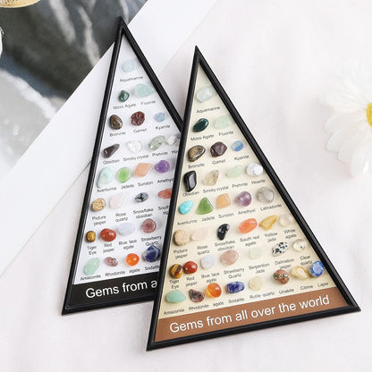 Natural Gem and Rock Collection 36 Kind Mineral Ore Collection Specimens Natural Crystal Specimens and Geology Gem Kit Educational Gift for Kids Student Champaign Gold