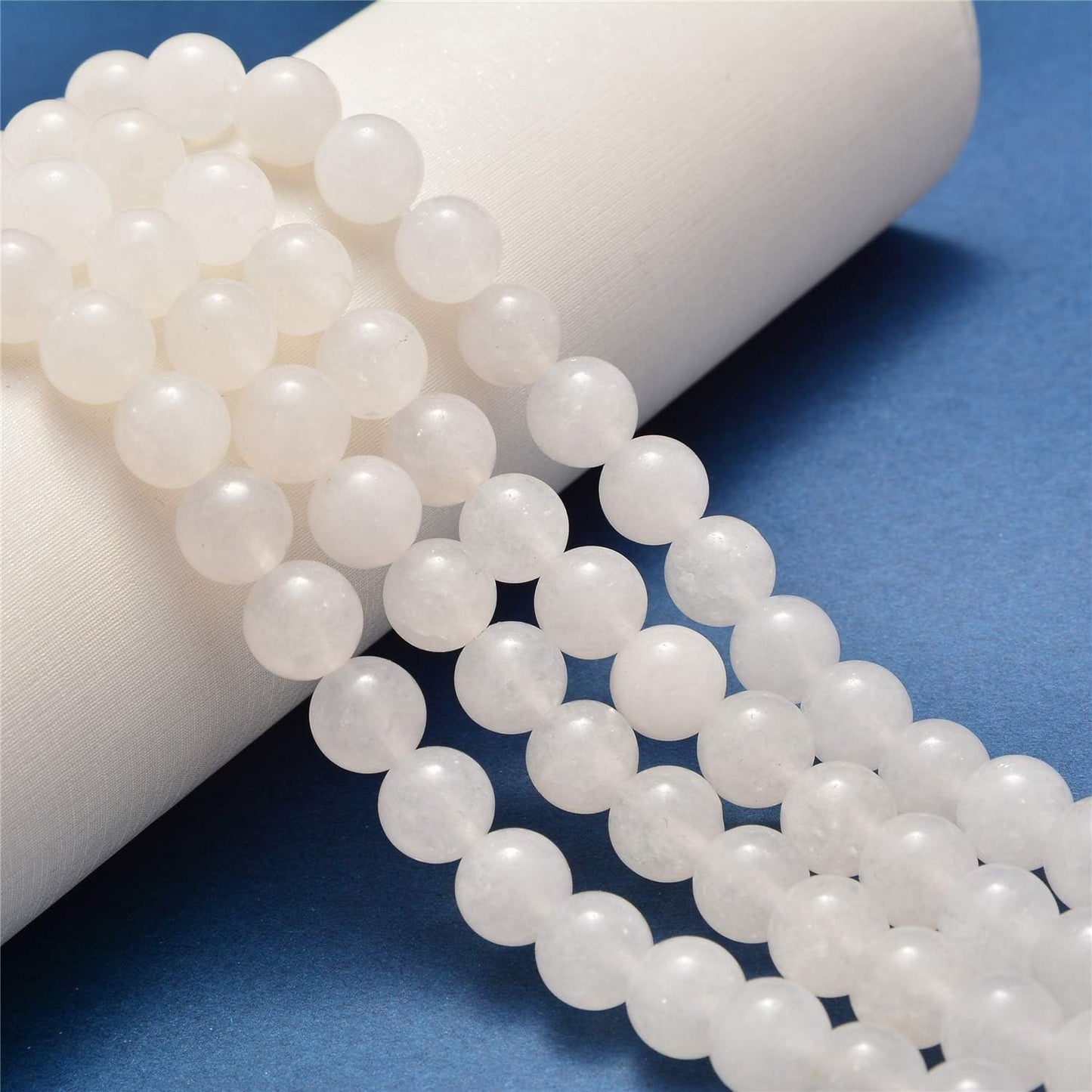 NCB 100pcs Original Natural Stone Beads Gemstone Round Loose Beads 6mm 8mm 10mm (Blue Aventurine, 6mm 100Beads) - Colors A