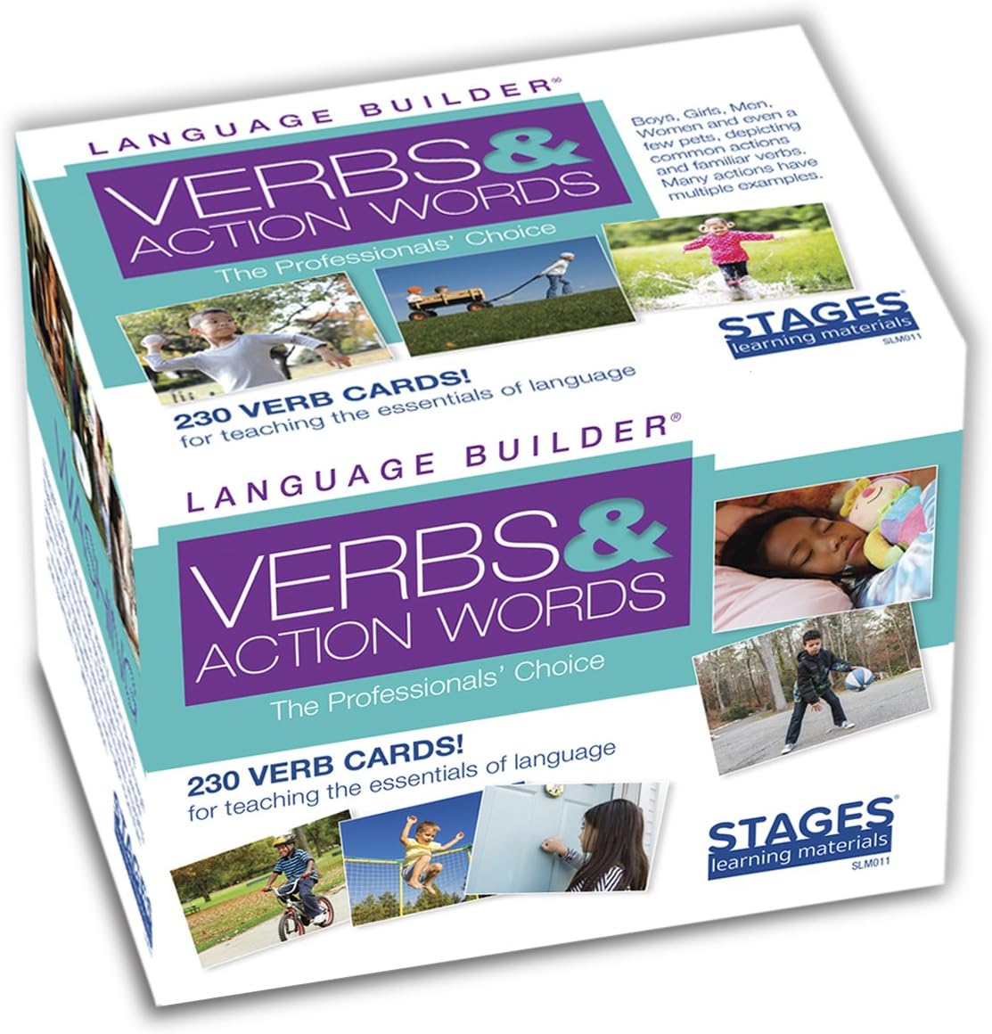 Stages Learning Materials Language Builder Picture Noun Flash Cards Photo Vocabulary Autism Learning Products, ABA Therapy 10 Boxes, 1413 Cards, Blocks, 88 Realistic 3D Items