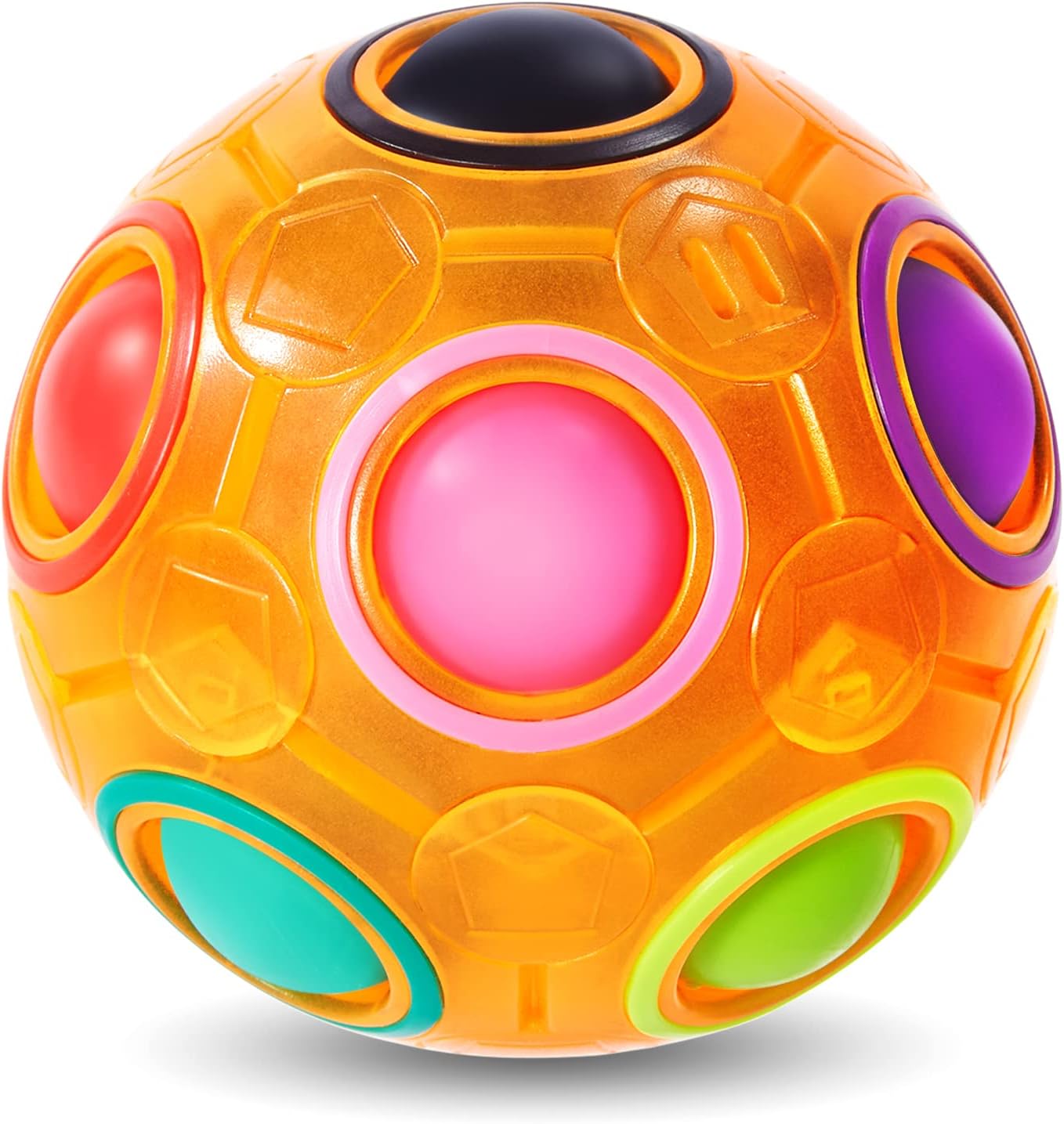 Vdealen Magic Rainbow Puzzle Ball, Fidget Ball Puzzle Brain Teaser Fidget Toy for Boys & Girls- Birthday Party Easter Valentines Christmas Stocking Stuffers for Kids Teen & Adults(Off White)