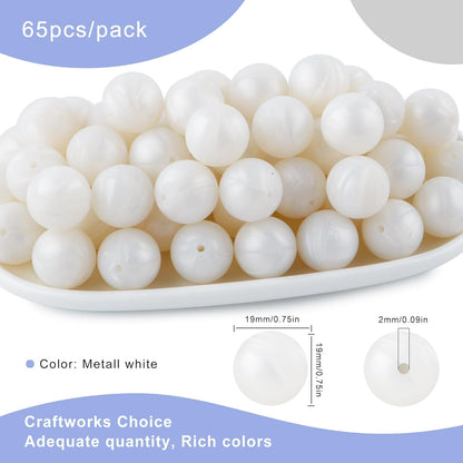 65Pcs 19mm Silicone Beads for Keychain Making Bracelet Necklace, Bulk Round Silicone Beads for Pens（Christmas Green） - Colors B