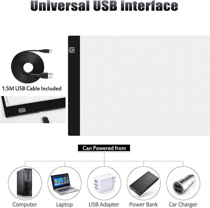 SevenFish B4 Diamond Painting Tools LED Light Box, Ultra-Thin Adjustable Brightness Diamond Art Light Board Light Pad for Tracing, Drawing, Sketching, Animation, Stenciling, 5D Diamond Painting