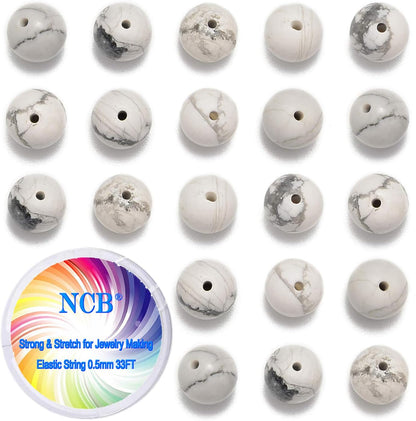 NCB 100pcs Original Natural Stone Beads Gemstone Round Loose Beads 6mm 8mm 10mm (Blue Aventurine, 6mm 100Beads) - Colors B