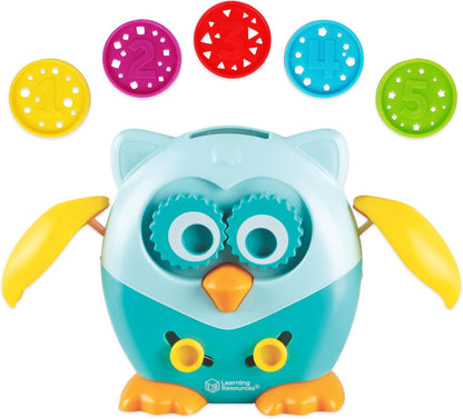 Learning Resources Hoot the Fine Motor Owl - 6 Pieces, Ages 18+ Months, Toddler Toys, Fine Motor and Sensory for Kids