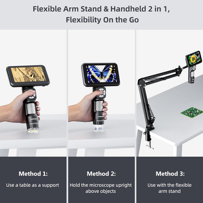 Andonstar Digital Microscope, 5" 1080P Coin Microscope Camera for Error Coin with 7.3" Metal Stand for Adults Kids, Handheld USB Coin Magnifier with 8 Adjustable LED Lights, Windows Mac PC