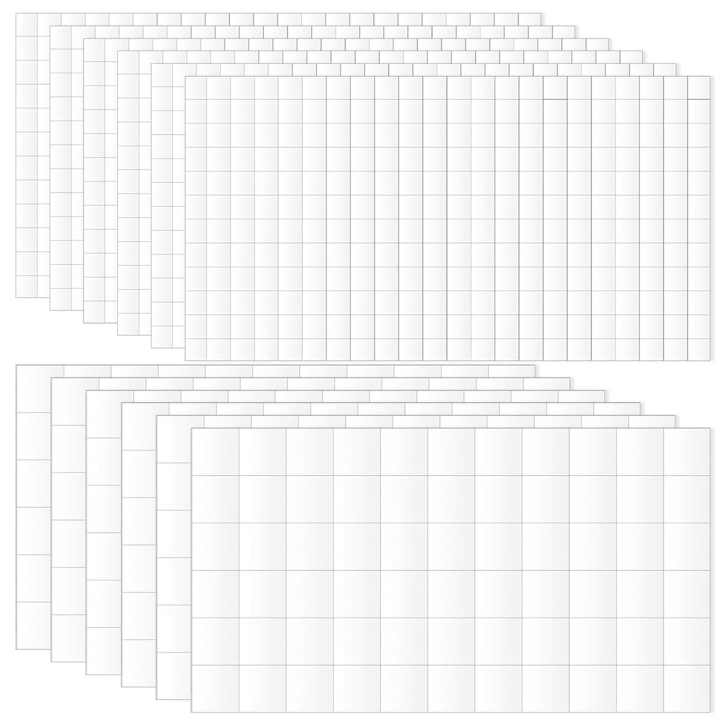 Foam Squares for Crafts,Double Sided Foam Square,12 Sheets/1980pcs Discs Squares Stickers Square for Crafts DIY Craft Supplies Scrapbooking Office Class Christmas (0.47In/12mm, 0.24In/6mm)