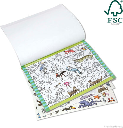 Melissa & Doug Seek & Find Sticker Pad – Animals, 400+ Stickers & 14 Scenes to Color, Search & Find Sticker Activity Pad for Coloring & Matching, Creative Learning Toys for Kids 4+ - FSC Certified