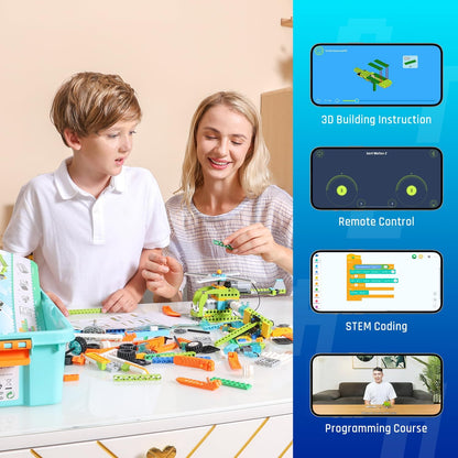 makerzoid Building Robot Kit, 370+ Educational DIY Building Blocks, 100+ Models STEM Robot Toy for Kids Ages 6+, Birthday Christmas Graduation Gift for Boys Girls