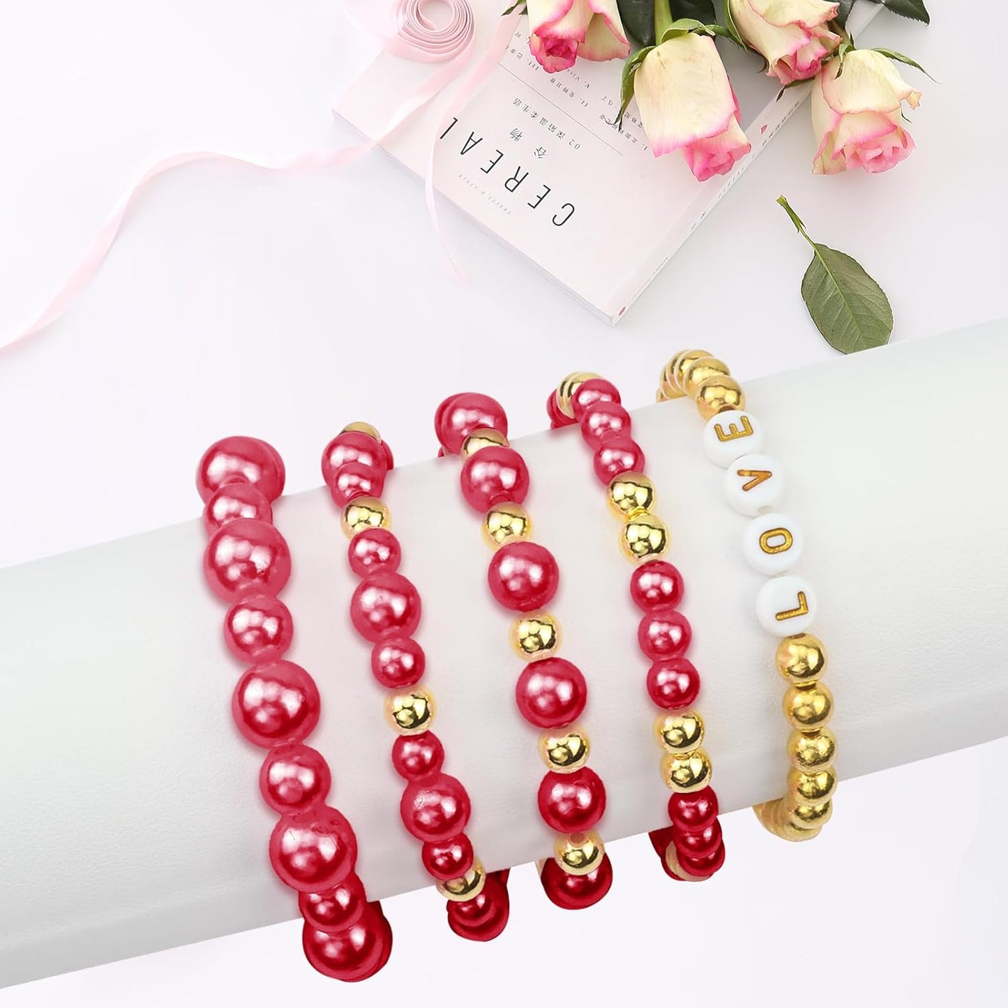 Hpebl 2136PCS Beads for Bracelets Pearl Bracelet Making Kit Friendship Bracelet Kits Bracelet Bead Kits Small Pearl Bead and Gold Beads Beading Kit for Bracelets Jewelry Making Kit