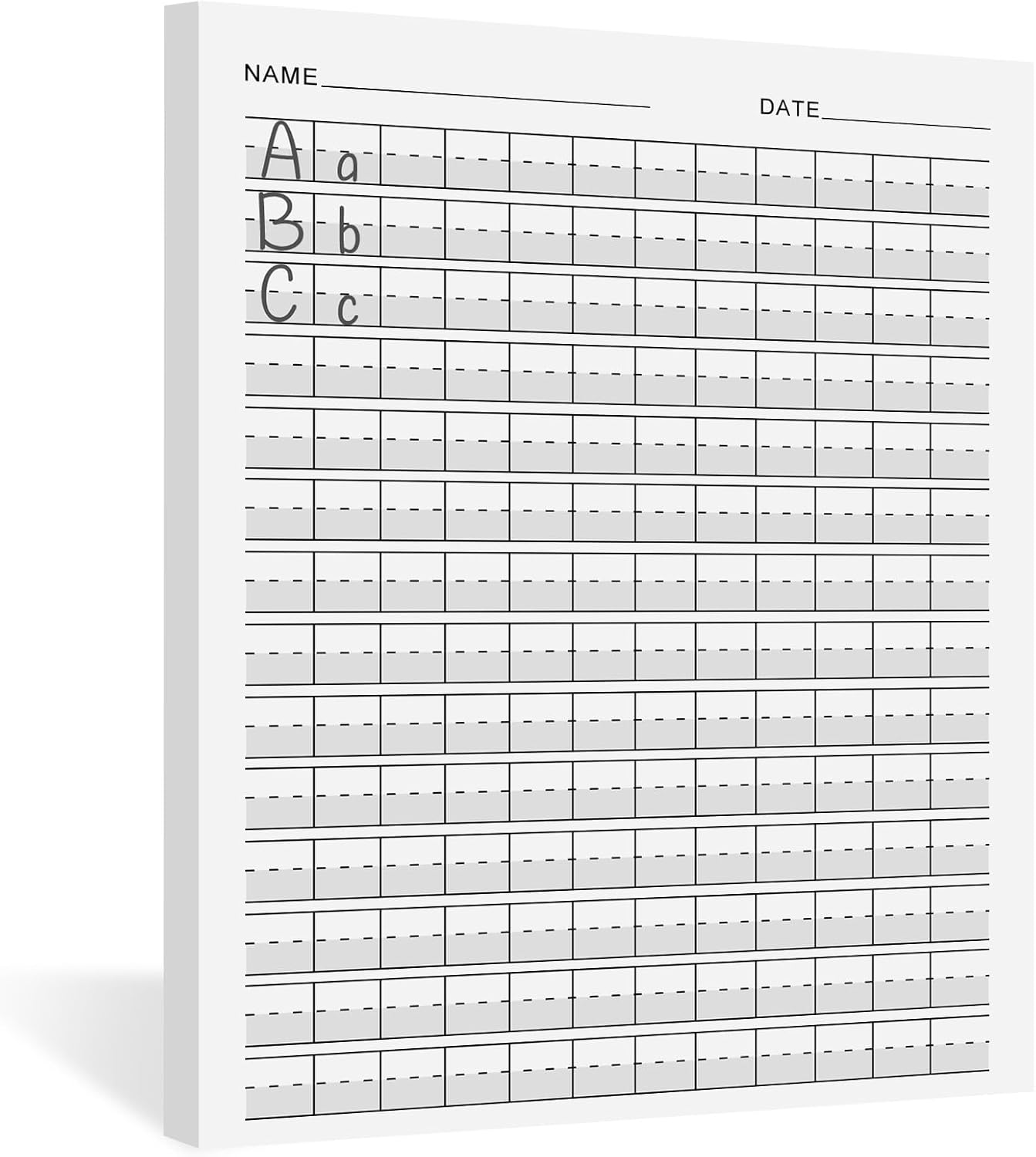 Eaasty 100 Sheets Write Beginner Paper Level 1 Paper Handwriting Practice Paper for Kids Practice Writing Paper with Lines and Gray Highlighted for Proper Letter Positioning,8.5" x 11"