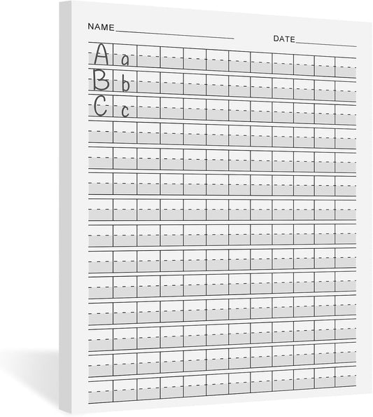 Eaasty 100 Sheets Write Beginner Paper Level 1 Paper Handwriting Practice Paper for Kids Practice Writing Paper with Lines and Gray Highlighted for Proper Letter Positioning,8.5" x 11"