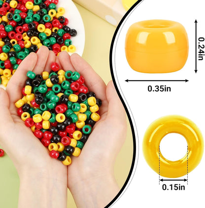 UPINS 1200Pcs Christmas Pony Beads Friendship Plastic Small Hair Beads Red Green White Pony Beads for Necklace Supplies (Christmas)