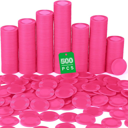 Leitee 500 Pcs Black Plastic Poker Chips Bulk 1.5 Inch Mini Bingo Chips Tokens Markers Blank Casino Counting Discs Learning Math Counters for Adults Interlocking Game Counting Reward Card