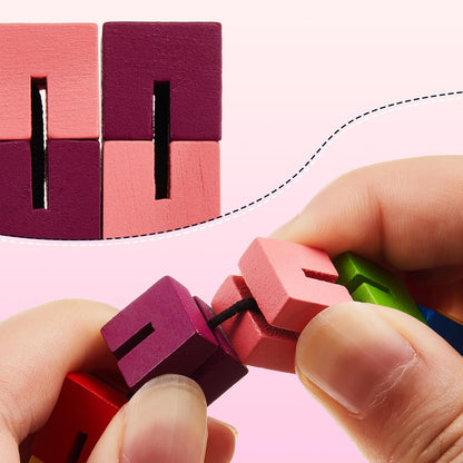 6 Pcs Wooden Fidget Toy Twist Block Cubes Puzzle Sensory Toys Fidget Cubes for Teens Party Favors for Boys and Girls