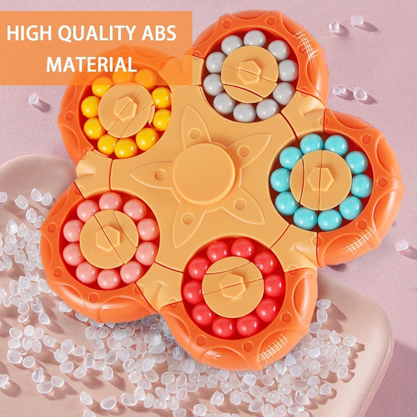 YUDANSI Magic Bean Puzzle Toy, Rotating Magic Bean & Fidget Cube 2-in-1, Rotating Magical Cube Fidgets Gift for Kids Boys Girls Age 3+, 5-7, 8-12, Brain Teaser Fingertip Toys for Teens Adults