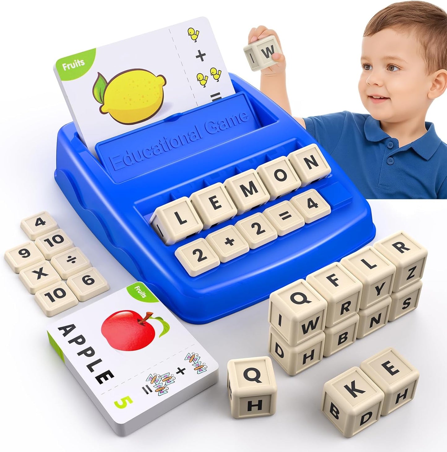 Matching Letter Games for Kids Ages 4-8,Learning & Education Toys for Preschool Boys Girls Spelling/Reading/Math Learning/Word Recognition,Birthday Gifts Educational Toys for Kindergarten Kids, Purple