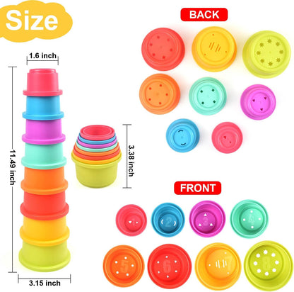 Baby Stacking Nesting Cups Toys, Baby Toys 6 to 12 Months, Montessori Toys for Toddler Gifts 1 Year Old (617-97)