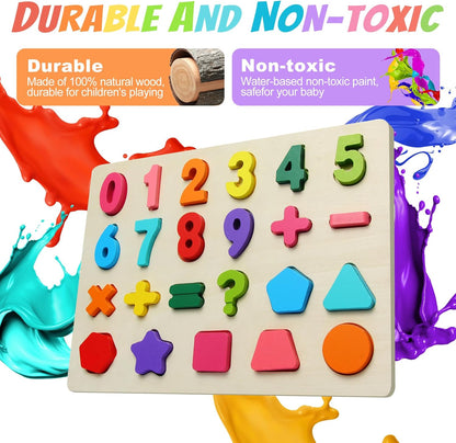 Wooden Puzzles for Toddlers, ABC Alphabet Puzzle, Learning Toys, Preschool Learning Activities, Preschool Educational Toddler Puzzle for Gift Set