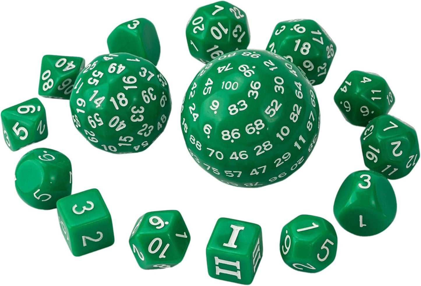 15 Pieces Complete Polyhedral DND Dice Set D3-D100 Spherical D&D Dice Set with Dragon Eye Dice Bag, D100 Dice for RPG Table Games(Black w/Purple Numbers)
