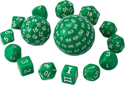 15 Pieces Complete Polyhedral DND Dice Set D3-D100 Spherical D&D Dice Set with Dragon Eye Dice Bag, D100 Dice for RPG Table Games(Black w/Purple Numbers)