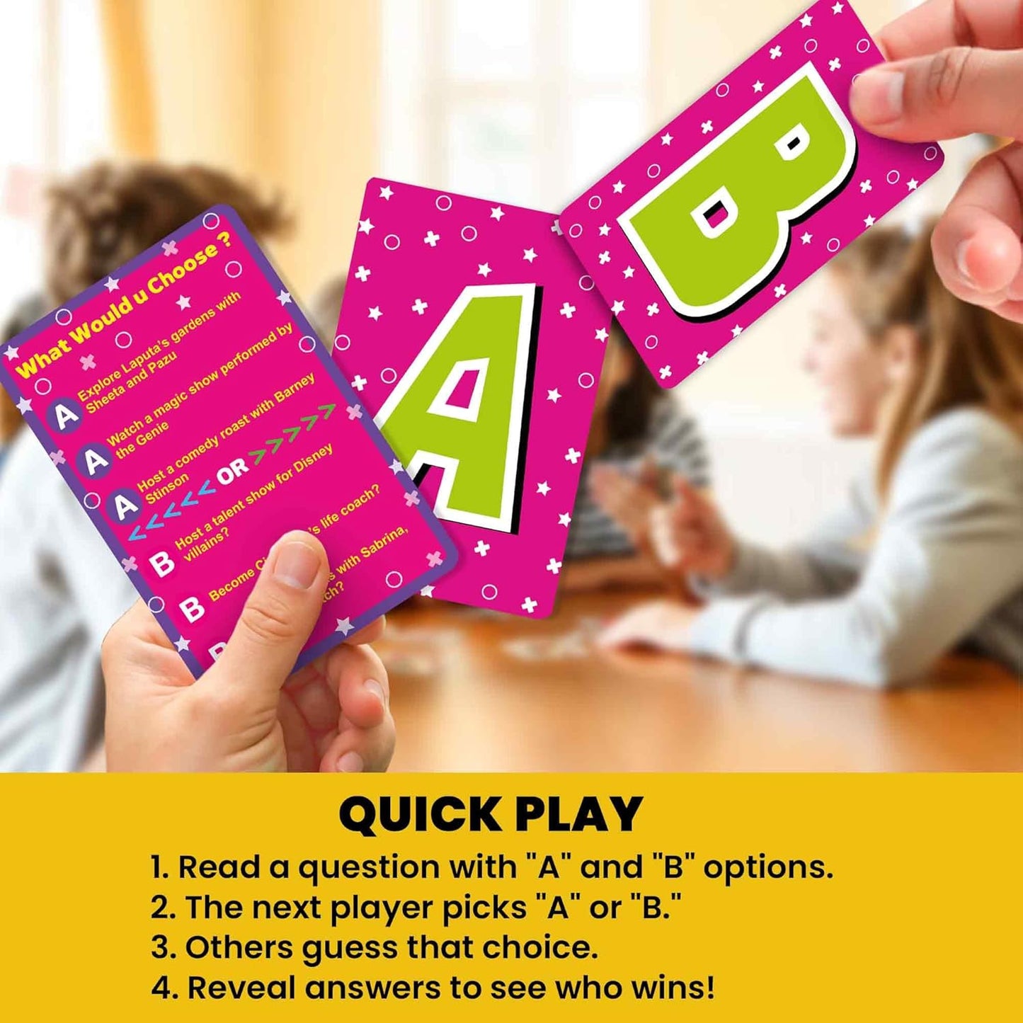 QUOKKA Board Games for Kids 8-12 – Family Games for Kids and Adults – What Would You Choose – 500+ Questions – Original Edition – Fun Card Game for Family Night