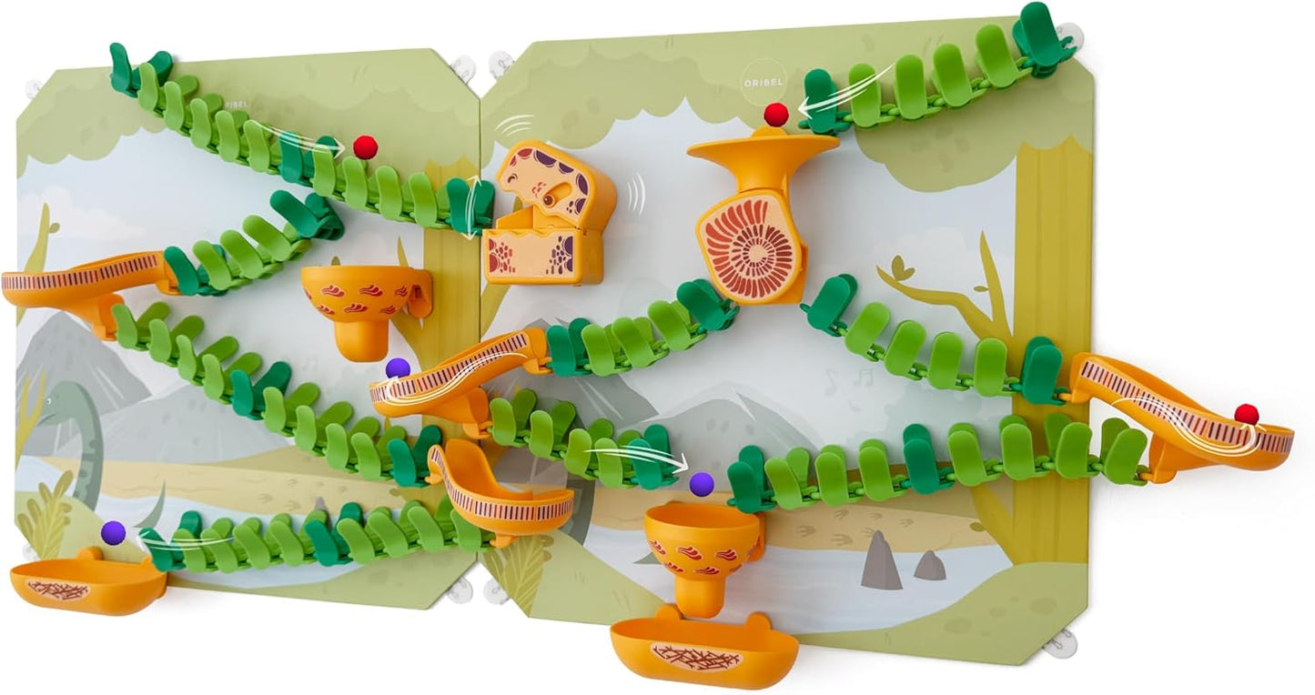 Oribel VertiPlay Magnetic Marble Run | Builder Set STEM Toy | Creative Free Play Construction Kit for Kids | Works on Fridges, Lockers & Metal Surfaces (Ages 5+) Builder Set (75)