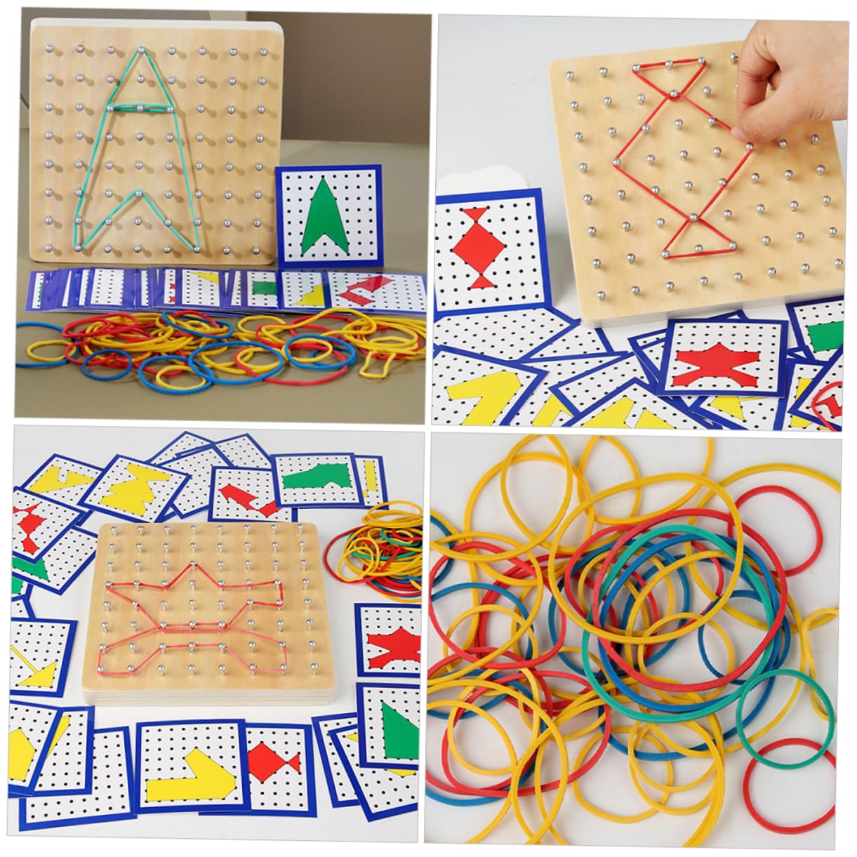 1Set Geoboard for Educational Mathematical Nail Plate Geometric Shape Learning Tool Enhance Creativity and Motor Skills Present