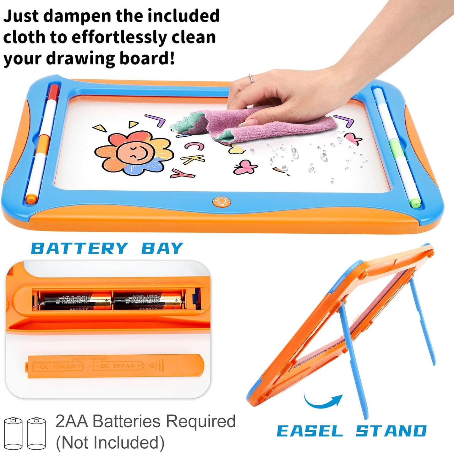 YUBALEER Magic LED Drawing Board for Kids, Toys for Boys Ages 5-7, Light Up Tracing Pad with 9 Double-Sided Cards, 6 Washable Pens, Glow Up Toys for Kids 4-6 Year Old Christmas Birthday Gifts